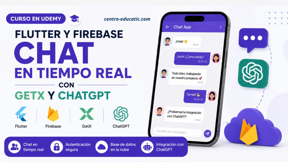 Aprende a crear un chat en tiempo real con Flutter y Firebase: curso práctico disponible en Udemy
